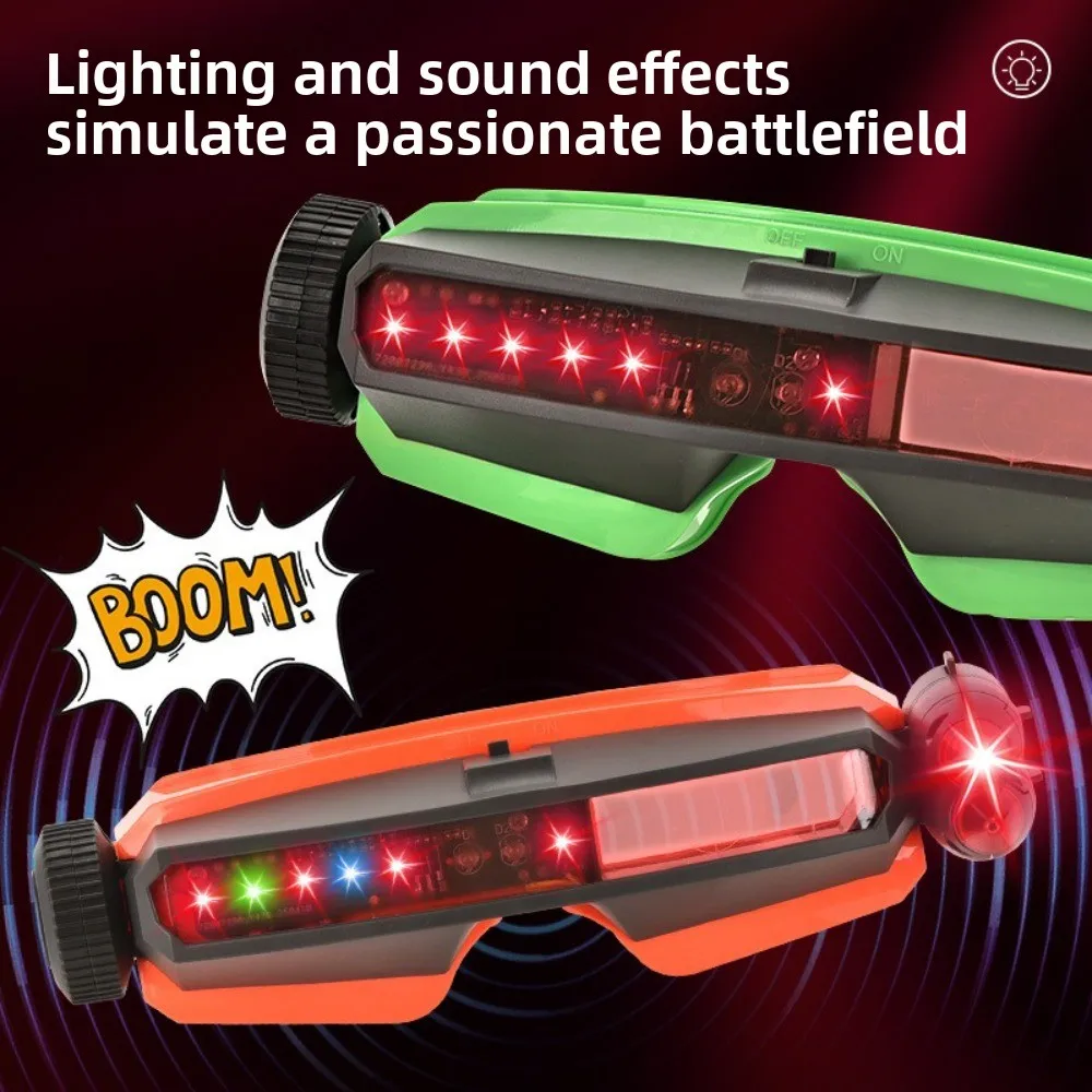 Lunettes de tir Laser simples et réglables, 2 pièces, faisceaux lumineux LED, jeu Laser ABS jusqu'à 10m, jeu de rôle, lunettes Cool pour