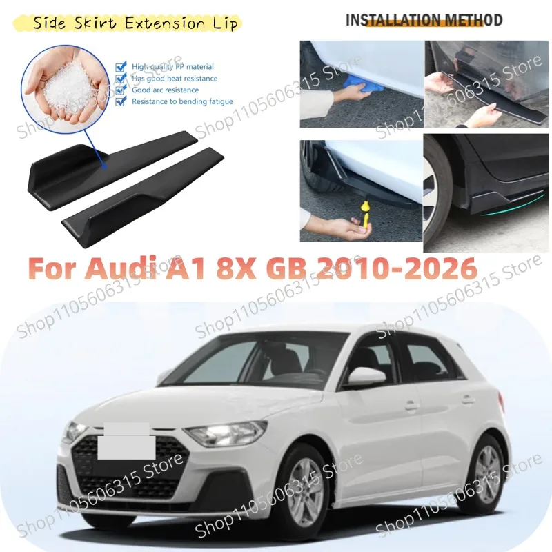 48cm Rear Bumper Splitter Apron Spoiler Side Skirt Extension Lip For Audi A1 8X GB 2010-2026 Car Styling Accessories