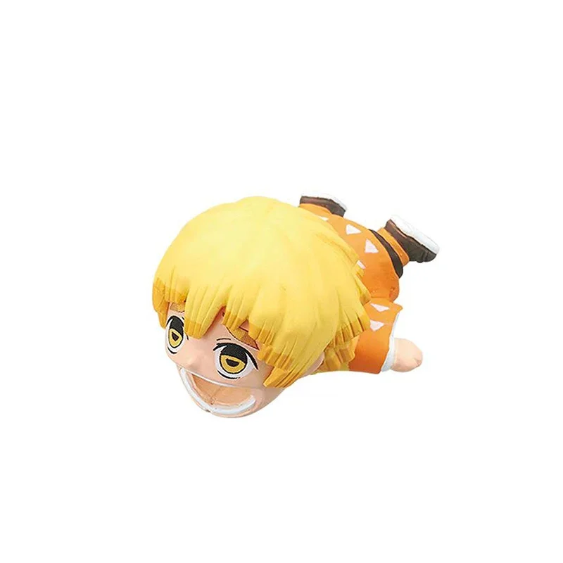 Anime Demon Slayer USB kabel gryzie ochraniacz na Iphone Cute Tanjirou Figures Kawaii Protector zabawki prezenty