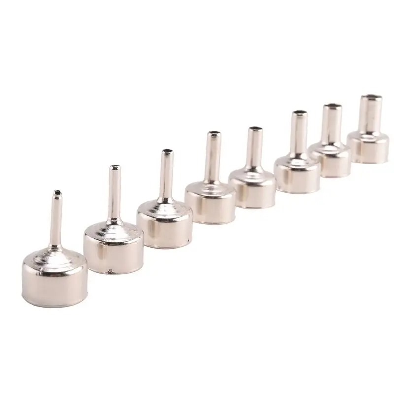 A19F-8Pcs Hot Air Nozzle For Station 8858 Digital Hot Air Blower BGA Rework Solder Station