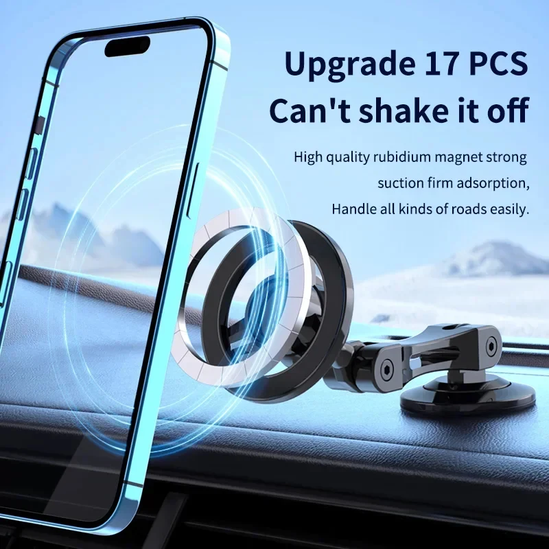 Soporte para teléfono de coche Xiaomi Magsafe La succión magnética puede ser 360 ​ ​ Soporte universal para coche con barra para salpicadero girada y ajustada en grados