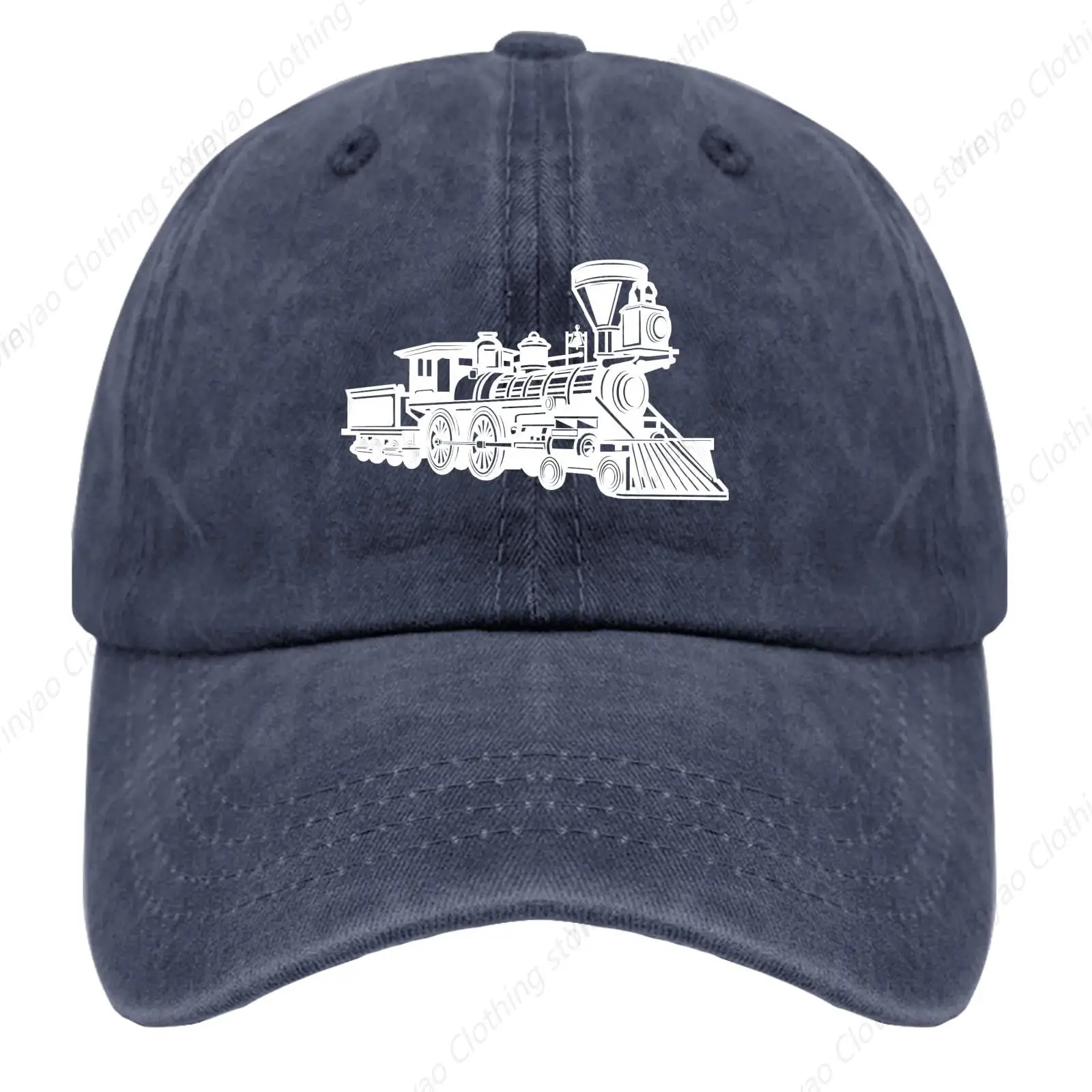 

Train locomotive steam engine railway baseball cap outdoor men's truck cap adjustable duckbill cap