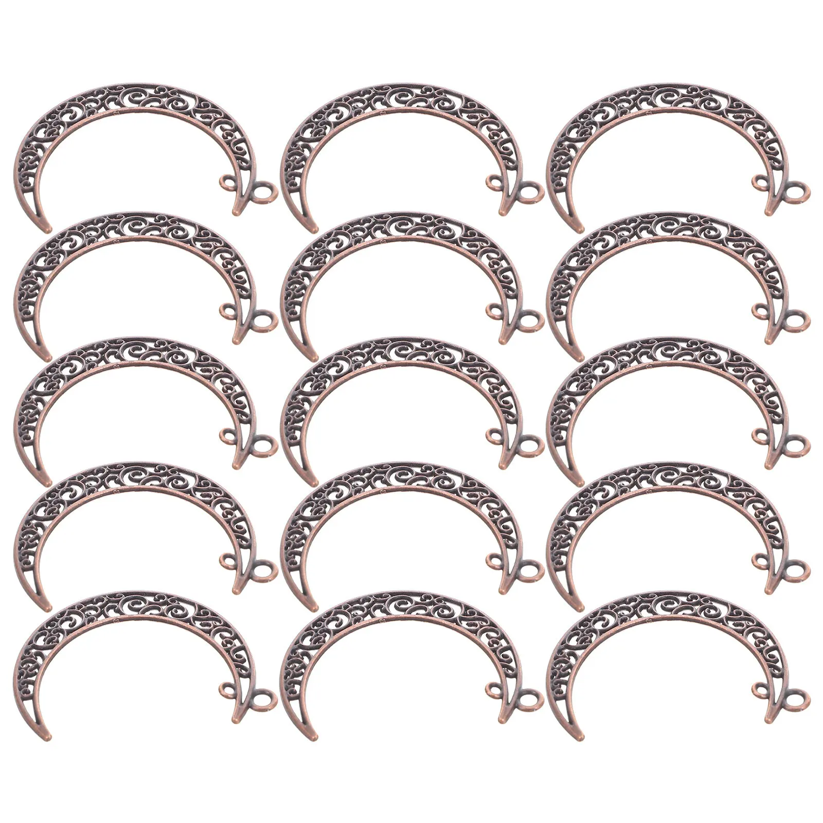 

50 шт. полых подвесок в форме полумесяца из сплава, винтажные шармы-полумесяцы с маленьким отверстием для изготовления ювелирных изделий, фурнитура для ожерелий и браслетов своими руками