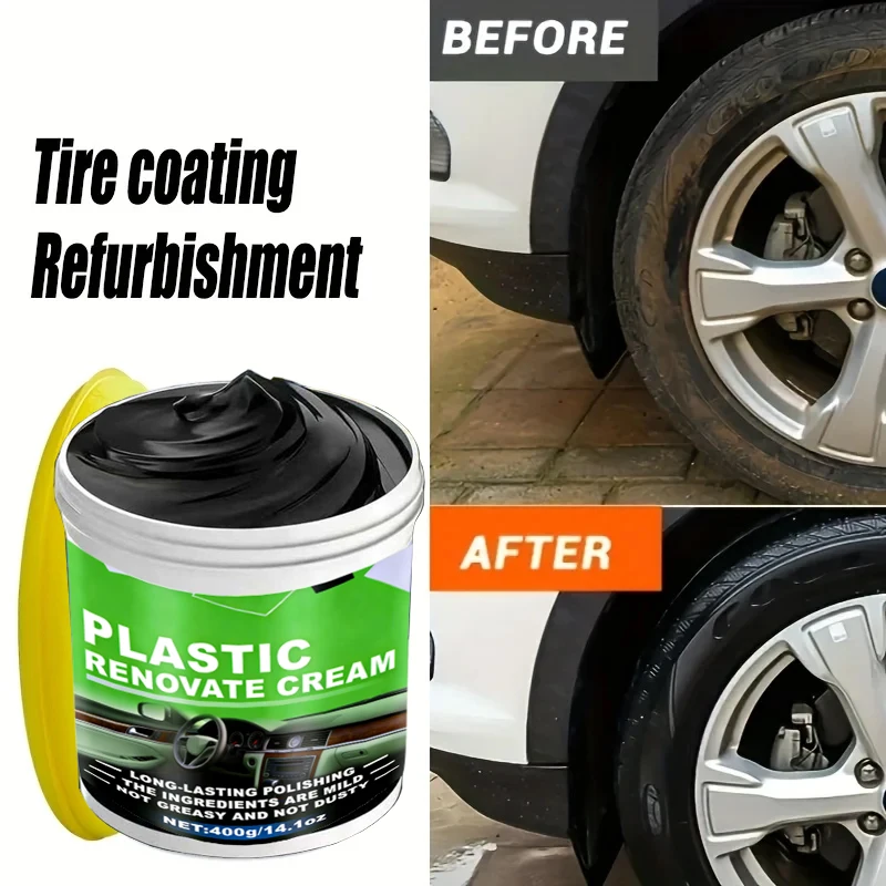 400g Tire Wax - Universal Rubber, Plastic, Leather Polish and Auto Tire Gloss Enhancer - Retreading Cream, Polishing Coating