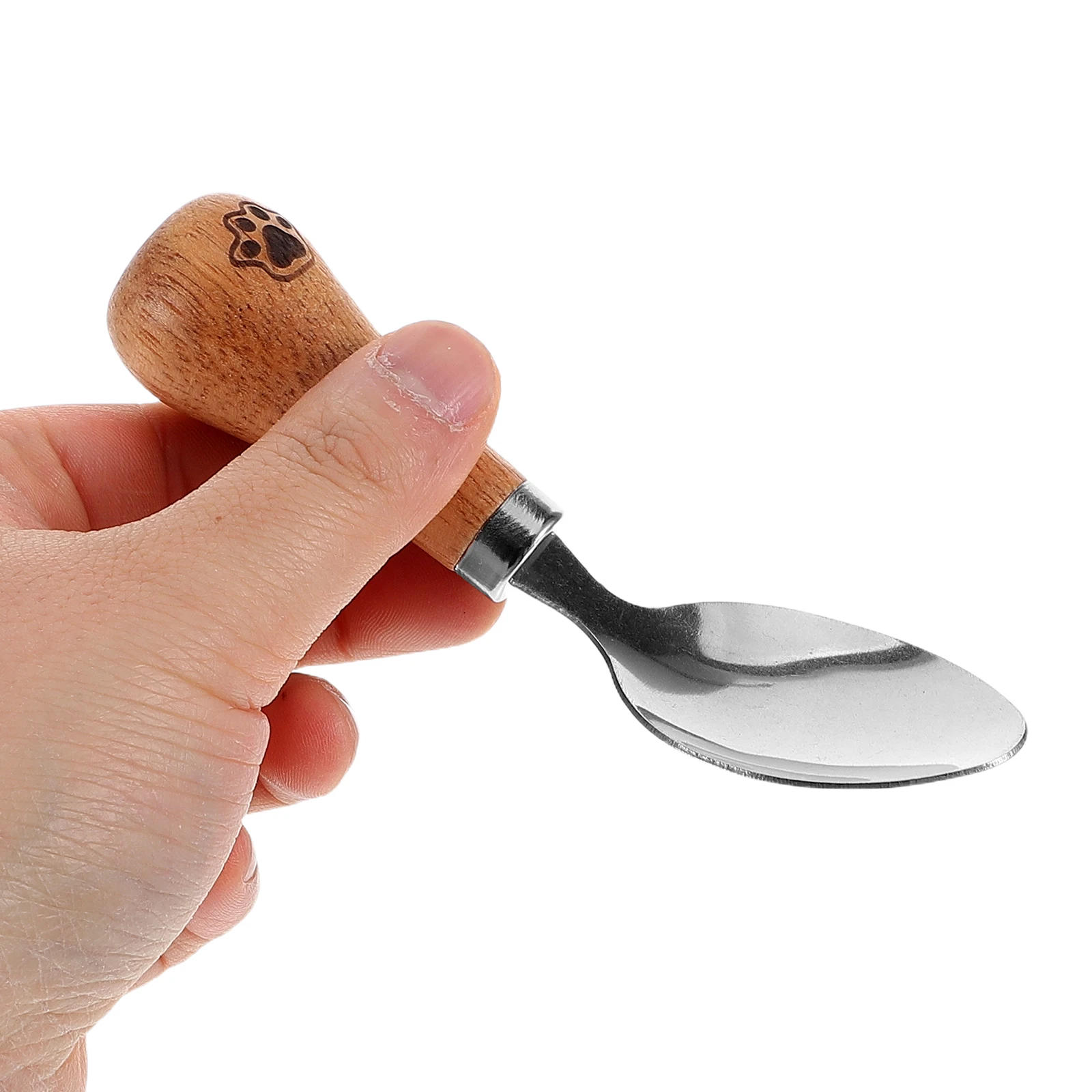 

1 set Camping Tableware Stainless Steel Fork Spoon Set Outdoor Portable Wood Handle Utensils for Hiking Travel Kids Family