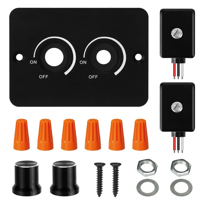 AB56-For Travel Trailers,Marine Camper Van,Trucks, DC 12V 2 Gang PWM RV LED Dimmer Switch