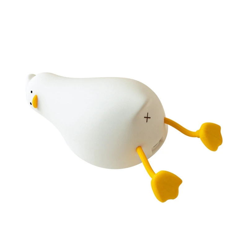 1 Piece Lying Flat Duck Night Light, LED Squishy Duck Lamp As Shown Silica Gel Dimmable Nursery Nightlight