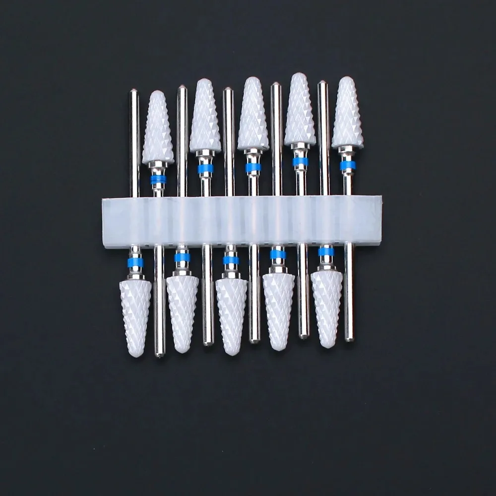10 Stück 3/32 Keramik-Nagelbohrer, professionell und langlebig, zum Entfernen von Gelnägeln, Reinigen der Nagelhaut, ideal für Maniküren