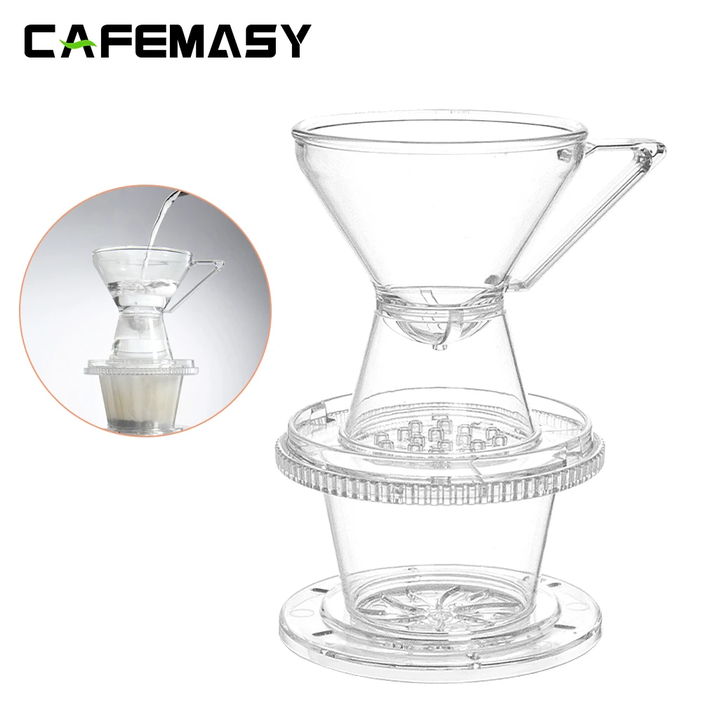 CAFEMASY Plastic Coffee Dripper Espresso Coffee Filter Cup Three Layer Reusable Pour Over Coffee Dripper Home Coffee Accessories