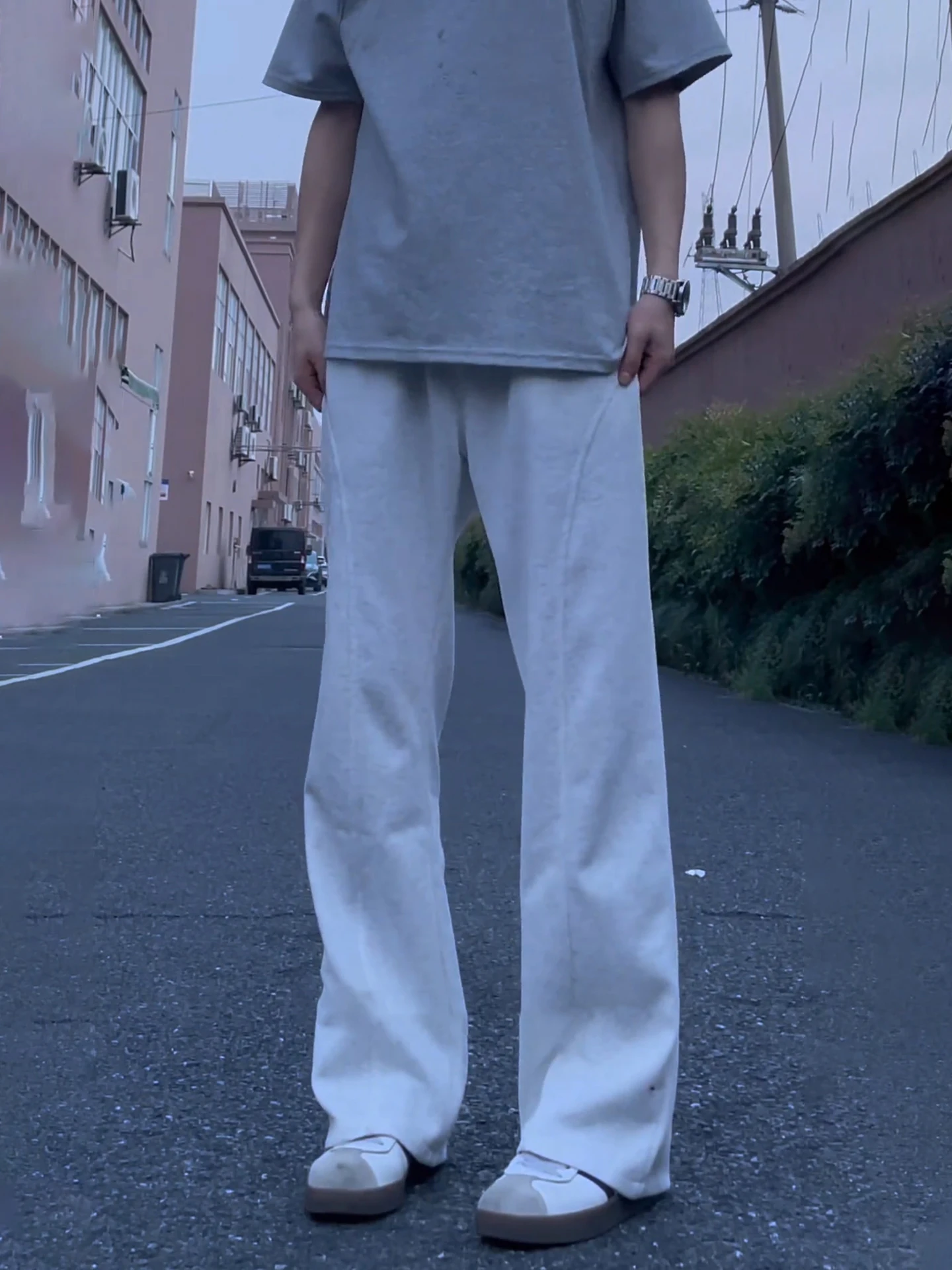 

Мужские спортивные брюки American Sle Heavyweight с изогнутым кроем, прямые, повседневные, для похудения, с эффектом драпировки, удлиненные