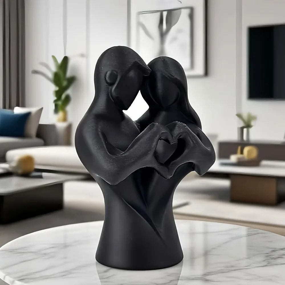 Liebesstatue, abstrakte Statue, Ornament, Liebesthema, Liebes-Gedenkornament, Umarmung, Skulptur, Heim-Desktop-Dekoration
