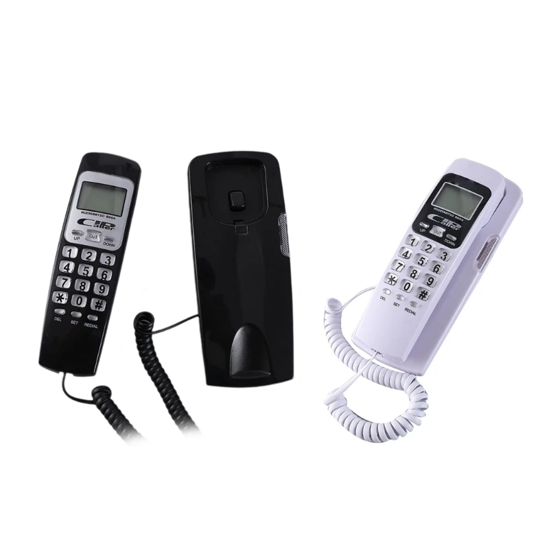 B666 Corded Phone Small Corded Landline Redialing LCD Display Home Office Telephone Fixed Landline