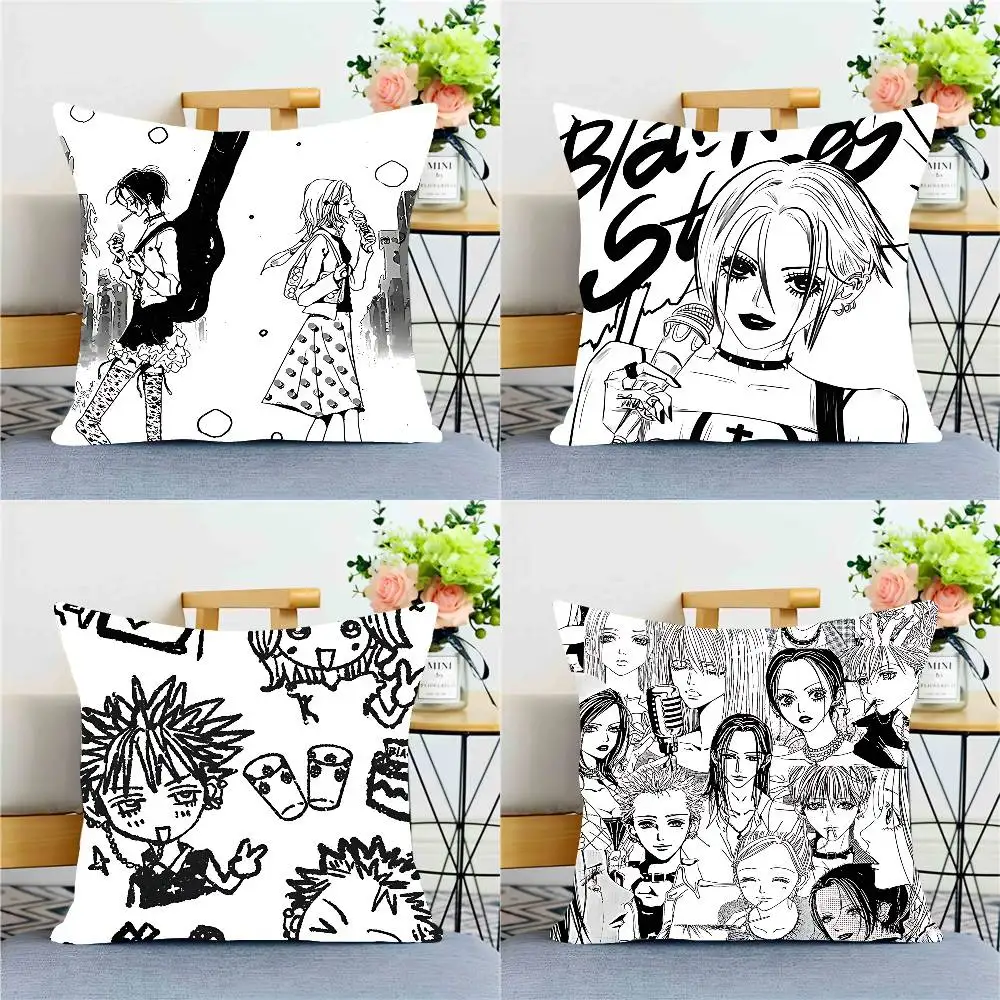 1 funda de almohada de Anime Cool Nana Osak, funda de almohada cuadrada para dormitorio, sofá, cojín cómodo de ocio, funda de almohada decorativa para el hogar y el coche 40x40