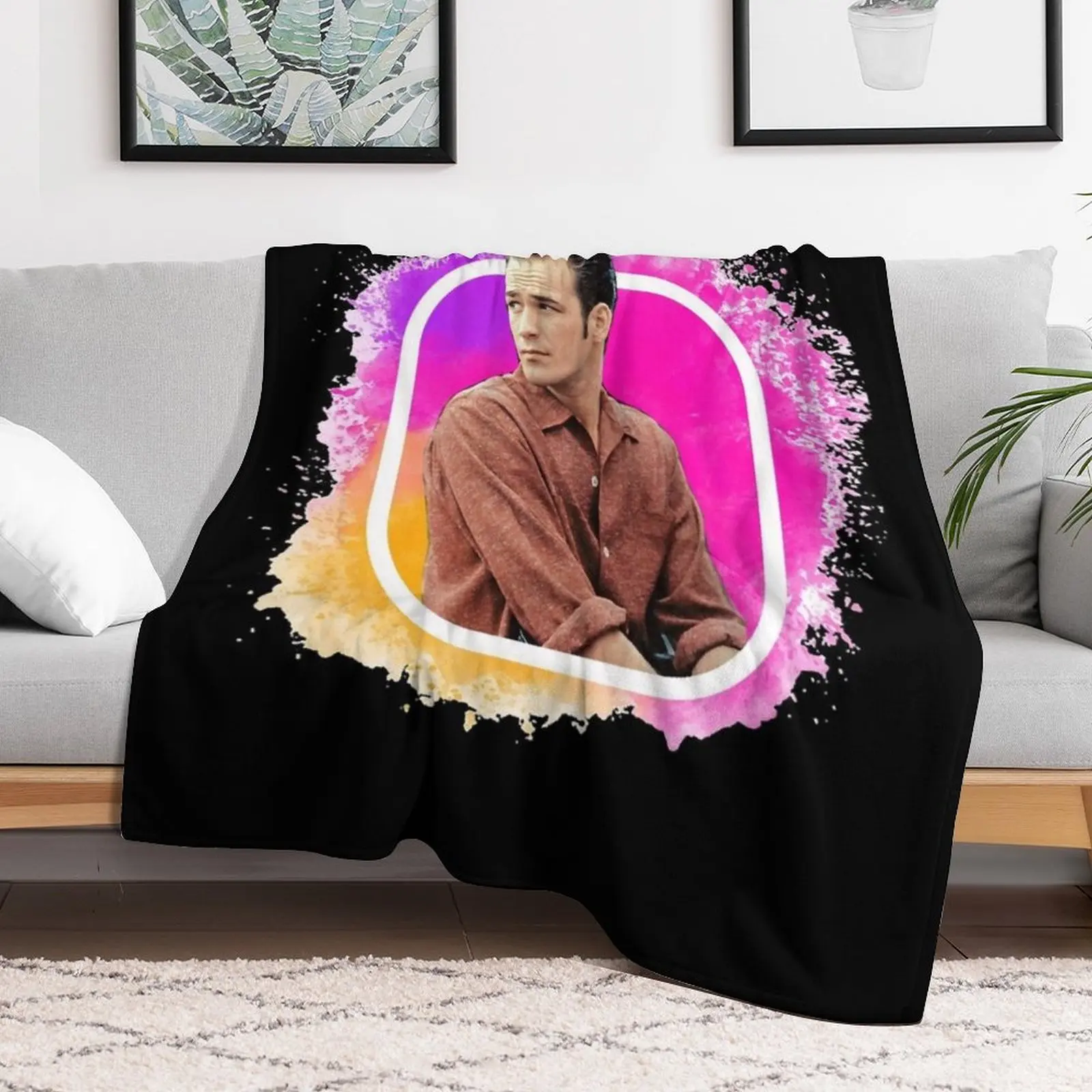 Vintage Luke Perry Christmas Throw Blanket Ultra Plush Cozy Blanket for Napping Sleeping