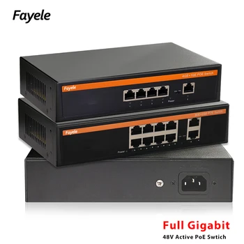 CCTV Security 8CH POE Switch 48V Active POE Power Supply For IP Camera Wireless AP Full Gigabit IEEE 802.3 AF/AT Ethernet Switch