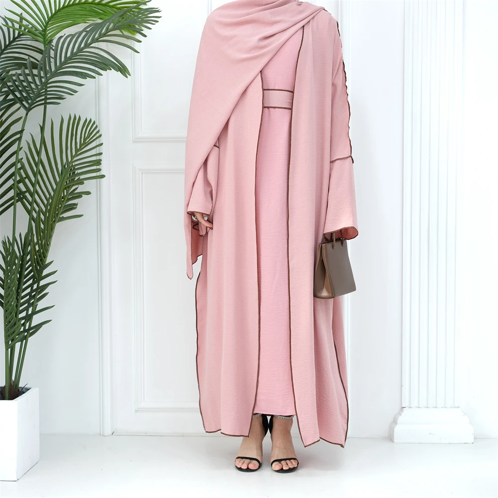 Bescheiden Casual voor Vrouwen Moslim Open Abaya Vest Maxi Jurken Turkije Arabische Gewaad Eid Party Ramadan Dubai Kimono Caftan Jalabiya