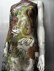 Best Quality 100% Real Silk Material Elegant Georgette Real Silk Print Fabric For Women Dress 5Yards Sewing Dress Scarft L6-313