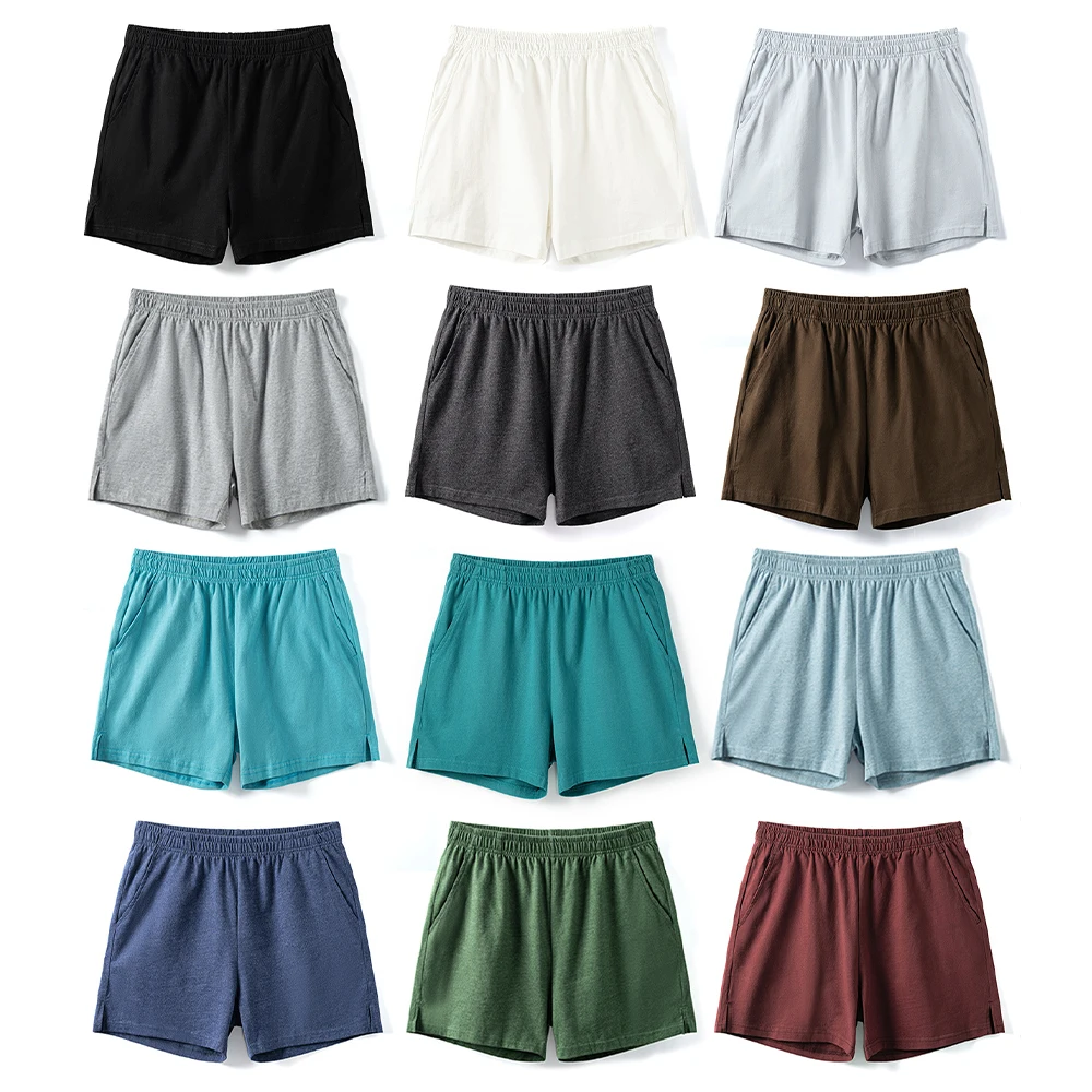 Men's Shorts, Summer Home Cotton Shorts, 4-inch Home Casual Half Pants, Simple Breathable Loose Solid Color Pants