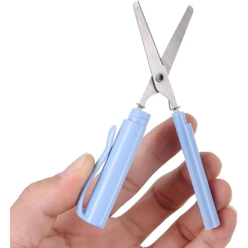 Mini Scissors, Multicolor Pen Shape Mini Scissors for Scrapbooking, Cute Compact Foldable Scissor for Paper Cutting, Crafting