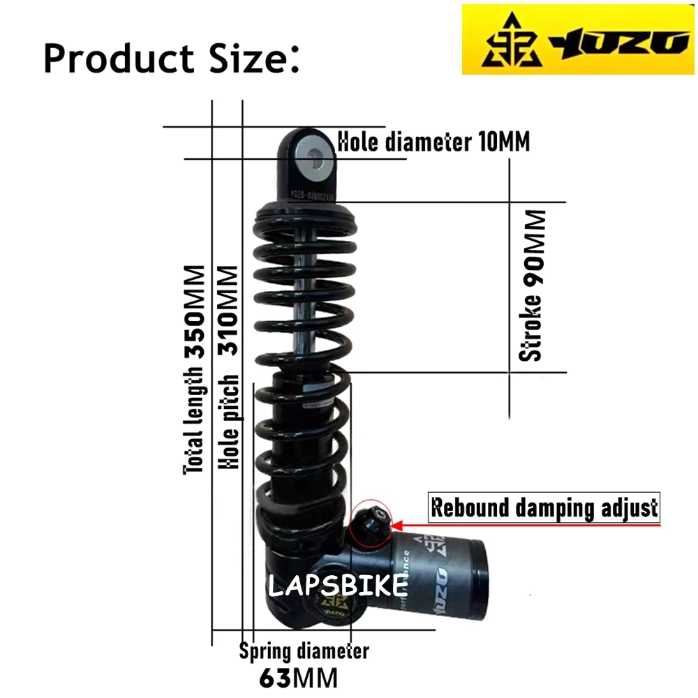 العالمي 270-360 مللي متر التخميد مانع الصدمات الخلفي ل Ninebot NZ/MZMIX/M95C NIU NQI/NX تعديل النيتروجين المزدوج قابل للتعديل الصدمات الخلفية #4