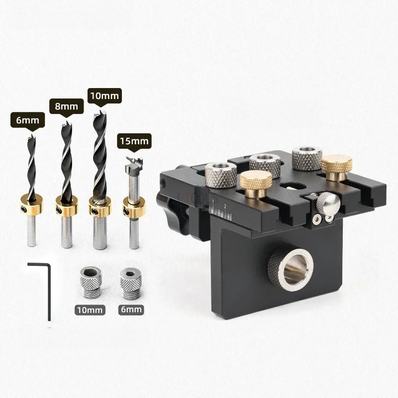 

Precision Jig Dowel Cam Jig 3-in-1 Hole Puncher Woodworking Positioning Fixture Connecting Tools Drill Guide Puncher Locator