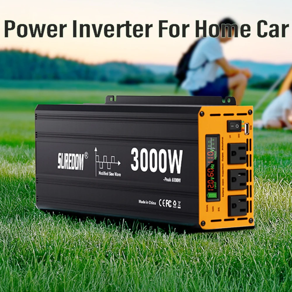 Portable Outdoor Inveters 6000W Inverter For Home Car Lithium LiFePO4 Battery 1000W 2000W 3000W DC 12V to AC 110V 120V 220V 240V