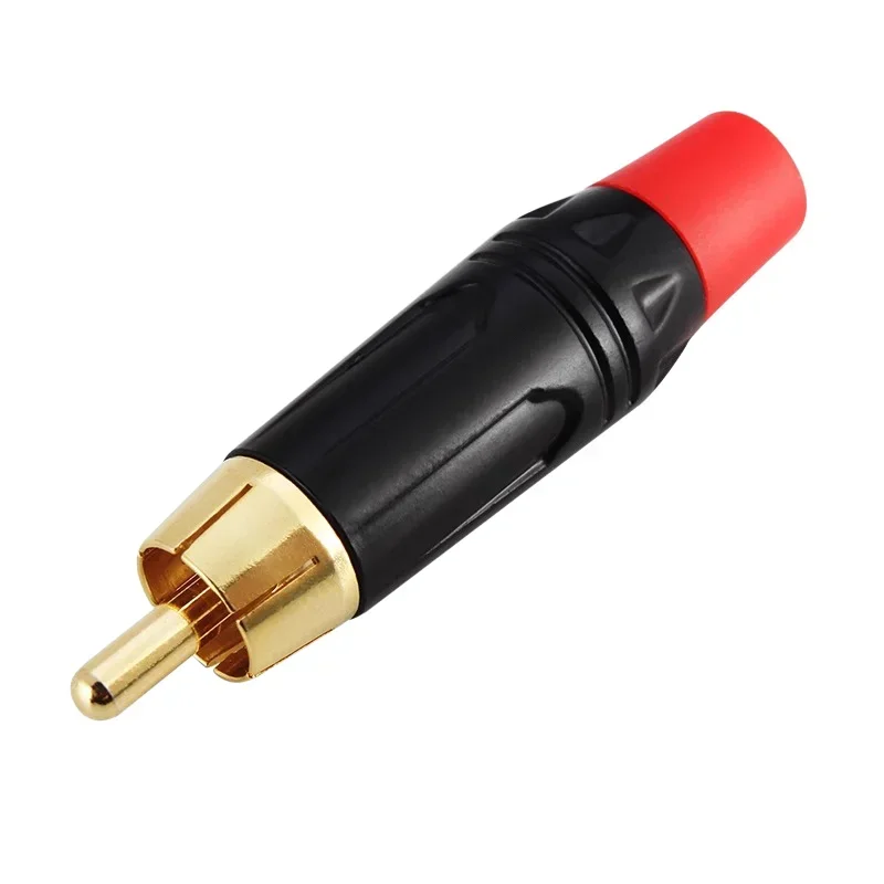 4/8/16/48PCSRCA Plug  Musical Sound  Adapter Connectors Coaxial Cable Audio Jack Gold Plug Male No Solder Connector Speaker