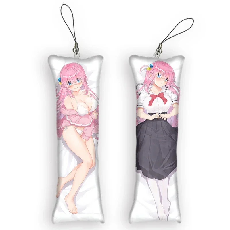 

New Pattern Dakimakura Mini Keychain Anime 2 Side Print Small Pillow Pendant Otaku Cute Birthday Gifts