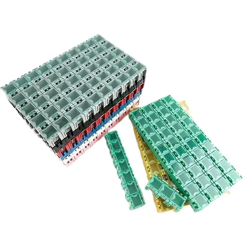Auto Pop-up Patchbox 100 Pz/set SMD SMT Contenitore per Componenti Elettronici Mini Scatole di Immagazzinaggio Kit Organizzatore da Scrivania (Colore Casuale)