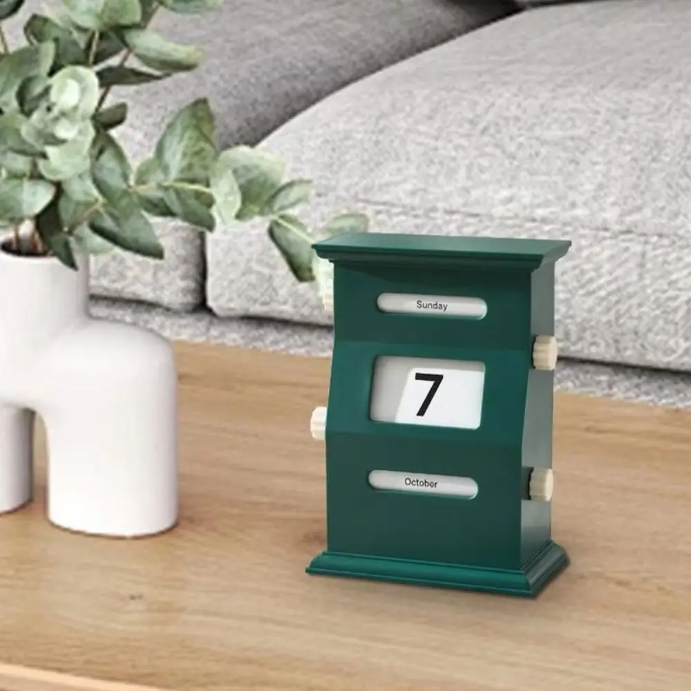 

Fashion Rotation Vintage Perpetual Calendar Plastic DIY Schedule Planner Light Luxury Adjustable Calendar Ornaments Office