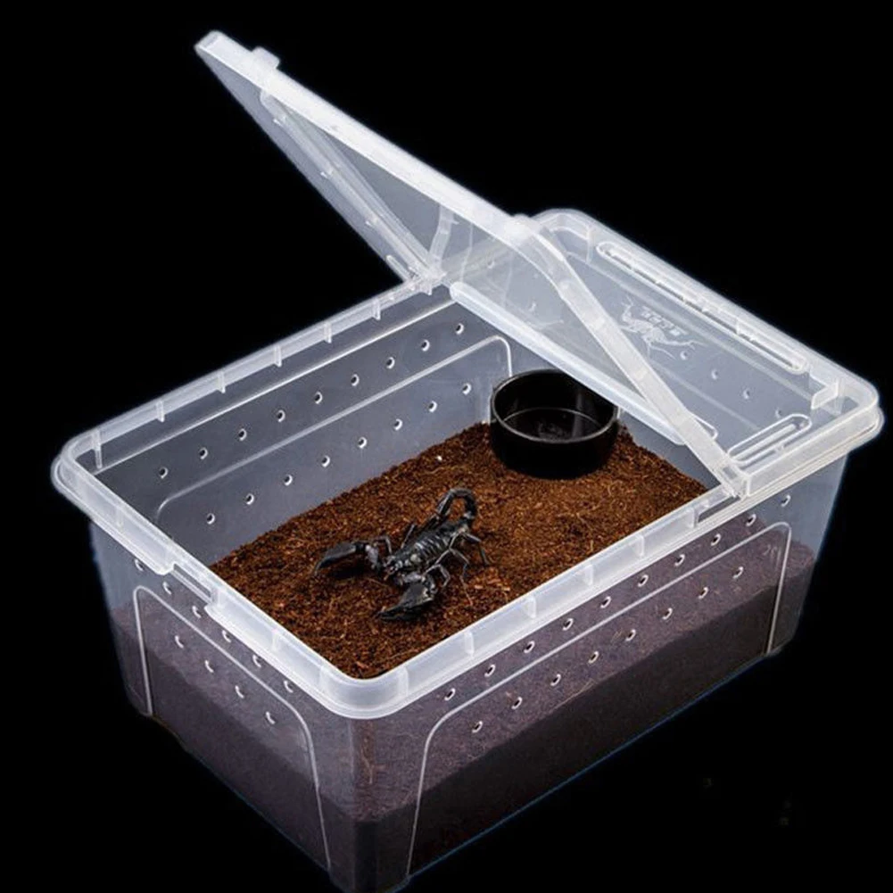 Transparent Feeding Box Reptile Box Amphibian for Snake Cage Lizard Spider Reptile Combination Pet Supplies