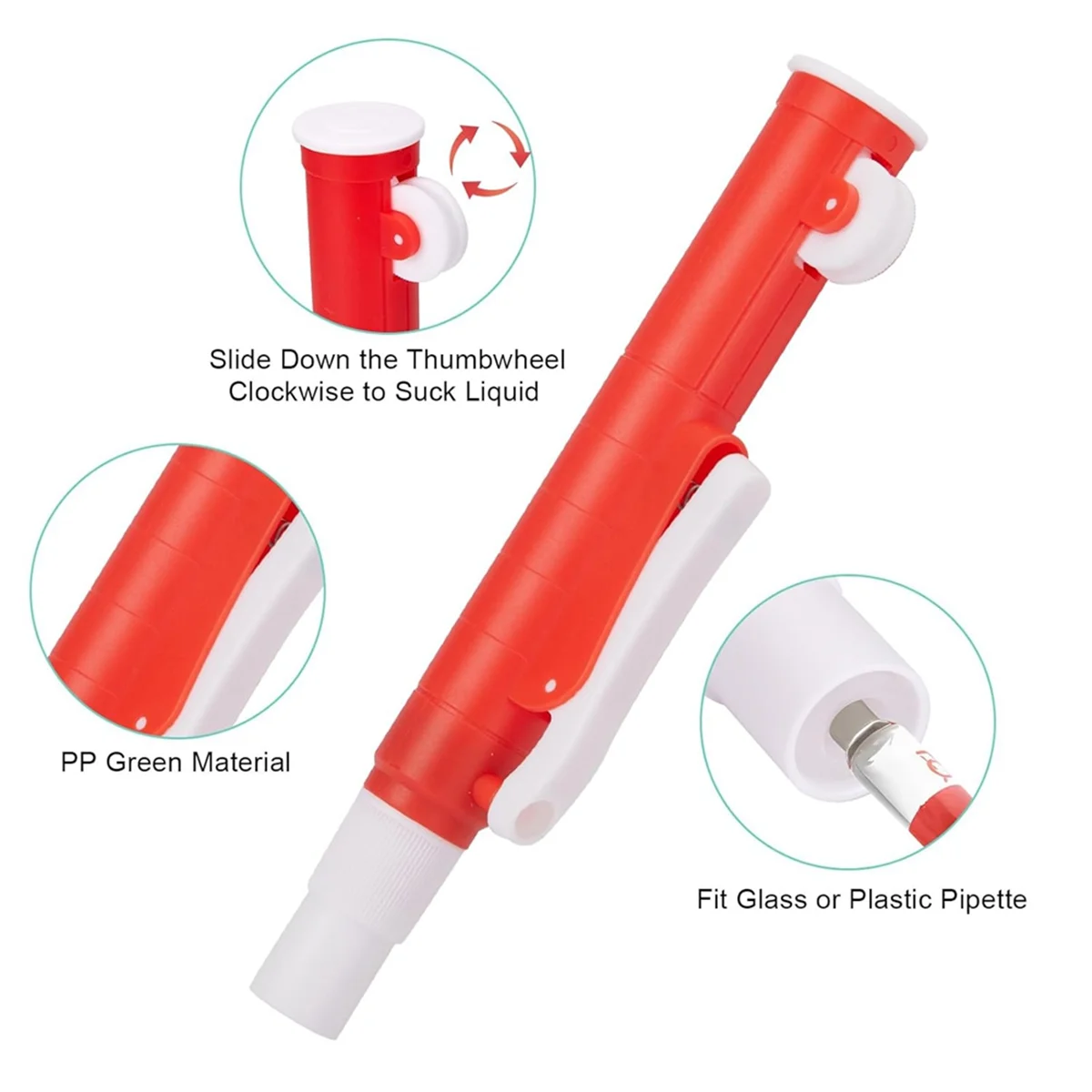

Pumps Pipette Pumps 3pcs Lab Handheld Pumps: 2ml Blue 10ml Green 25ml Red Fit Glass or Plastic Pipettes