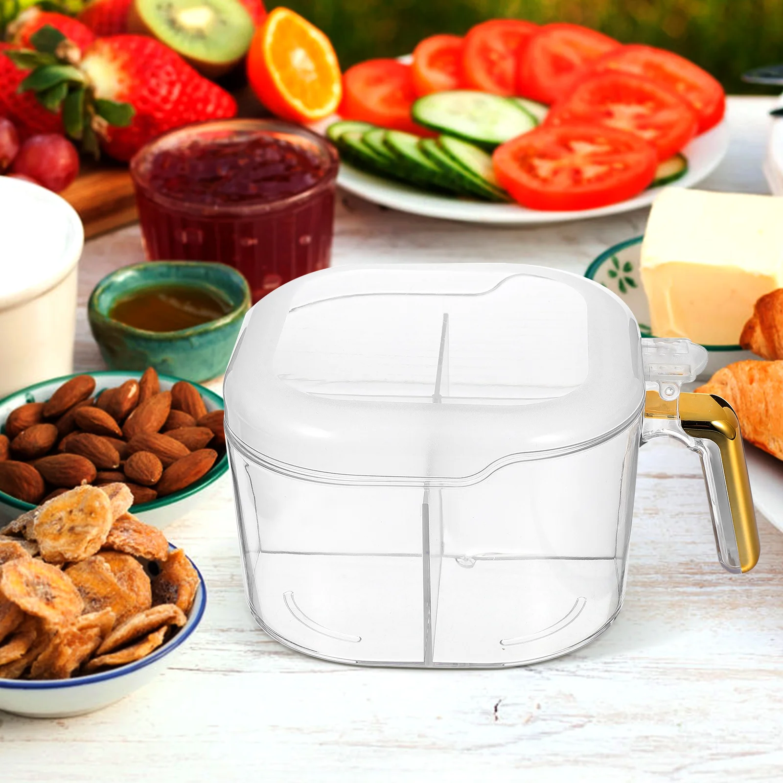 

Plastic Spice Box Kitchen Accessory Large Capacity Flip Design Dustproof Household Condiment Containers Storage Solution Multi