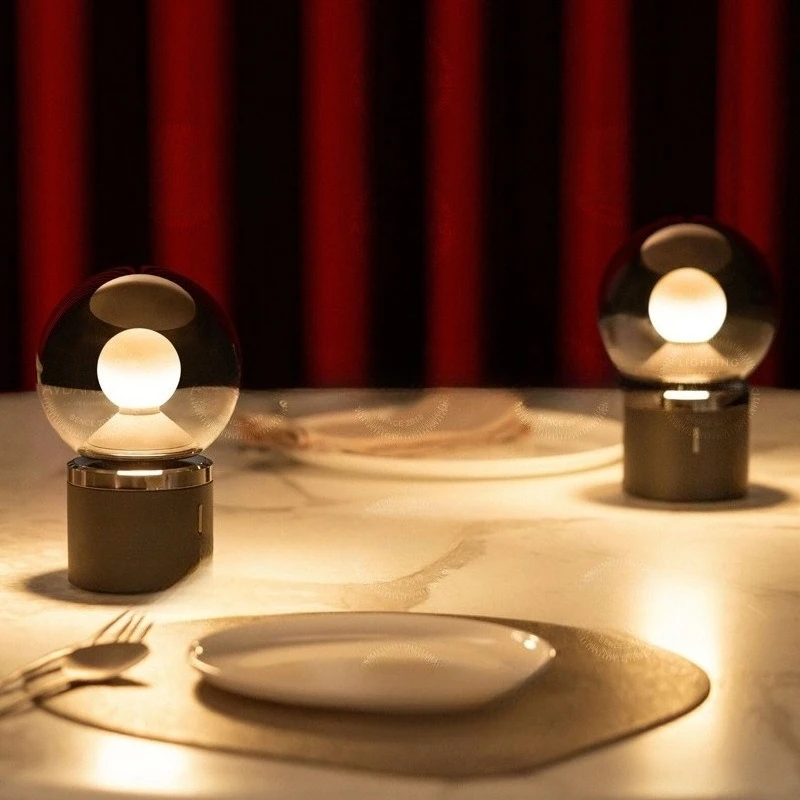 Minimalist high-end rechargeable glass portable ambient light for living room and dining
