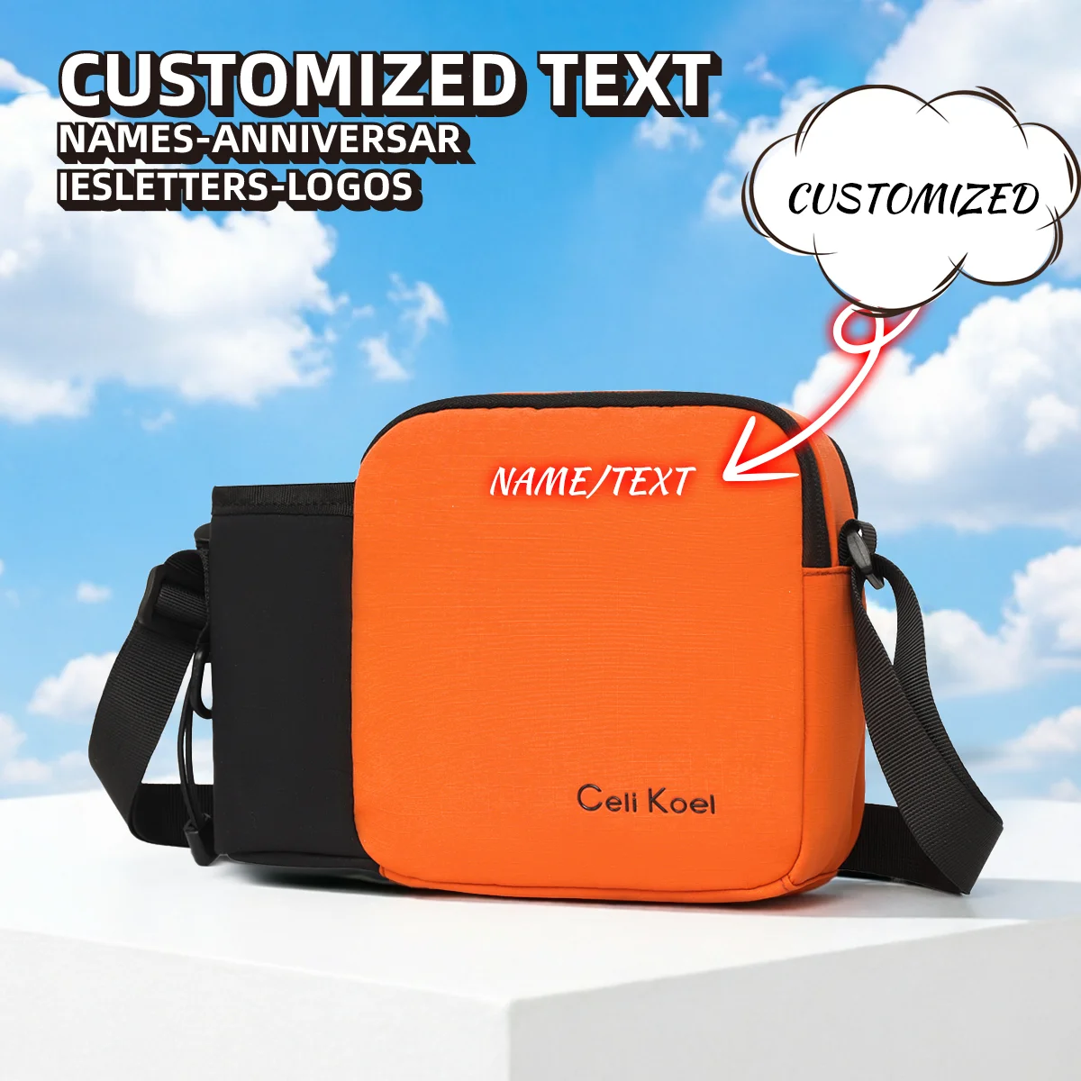 

Logo Customized Crossbody Bag for Women 2026 New Fashion Canvas Small Bag Nylon Shoulder Bag Lightweight Spring and Summer Umbrella Water Cup Bag Personalized DIY