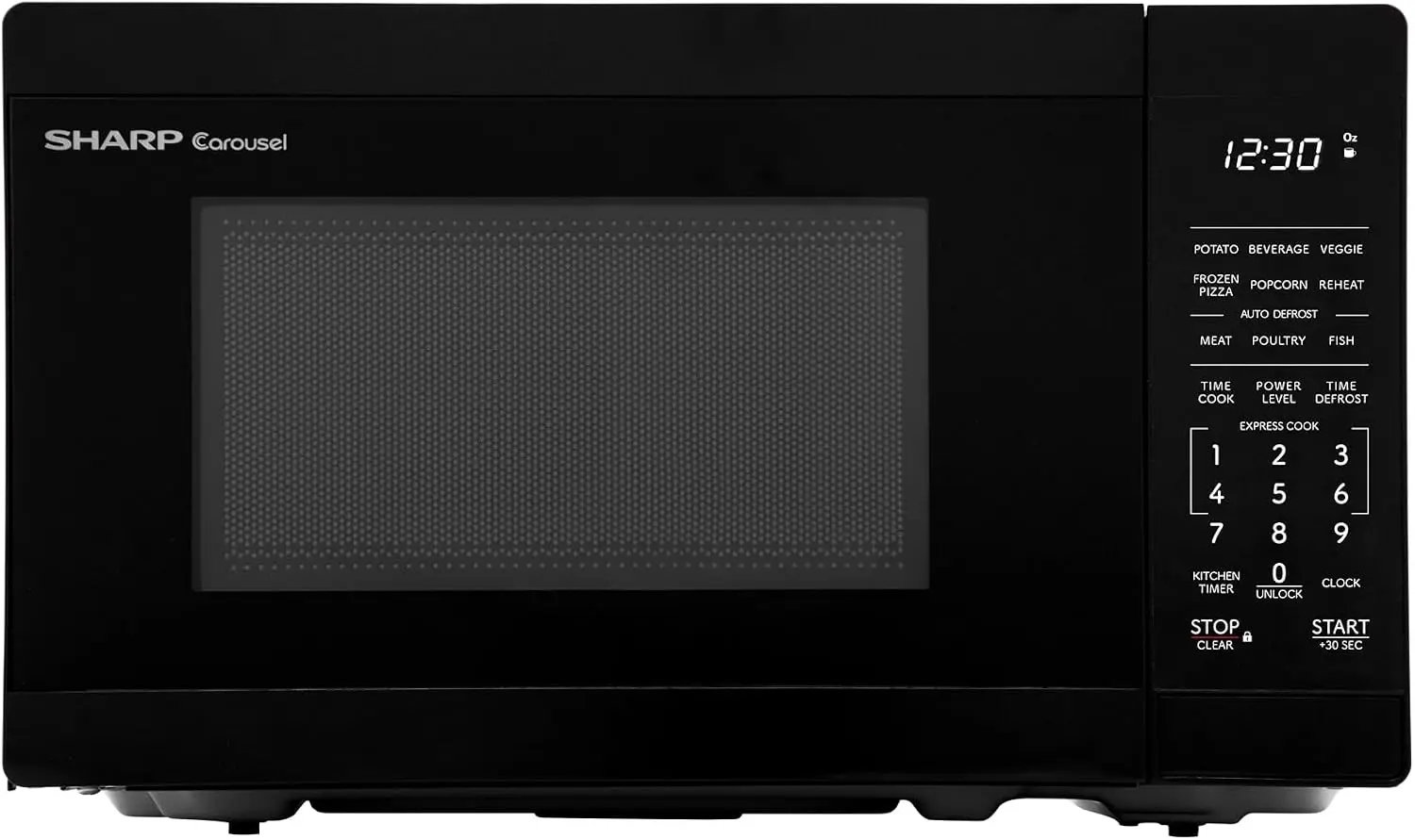 0.7 Cubic Foot 700-Watt Black Countertop Microwave with Compact Design
