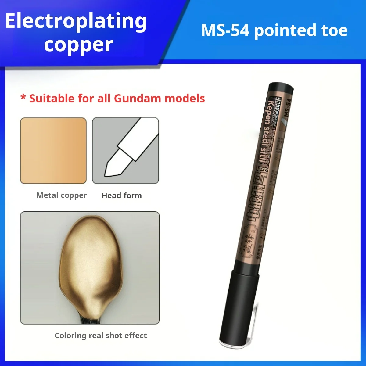 Stedi MS51 Electroplated Metal Color Marker for Gundam Mech Model Painting Tool Chrome Mirror Pen Assembly Model Coloring Tools