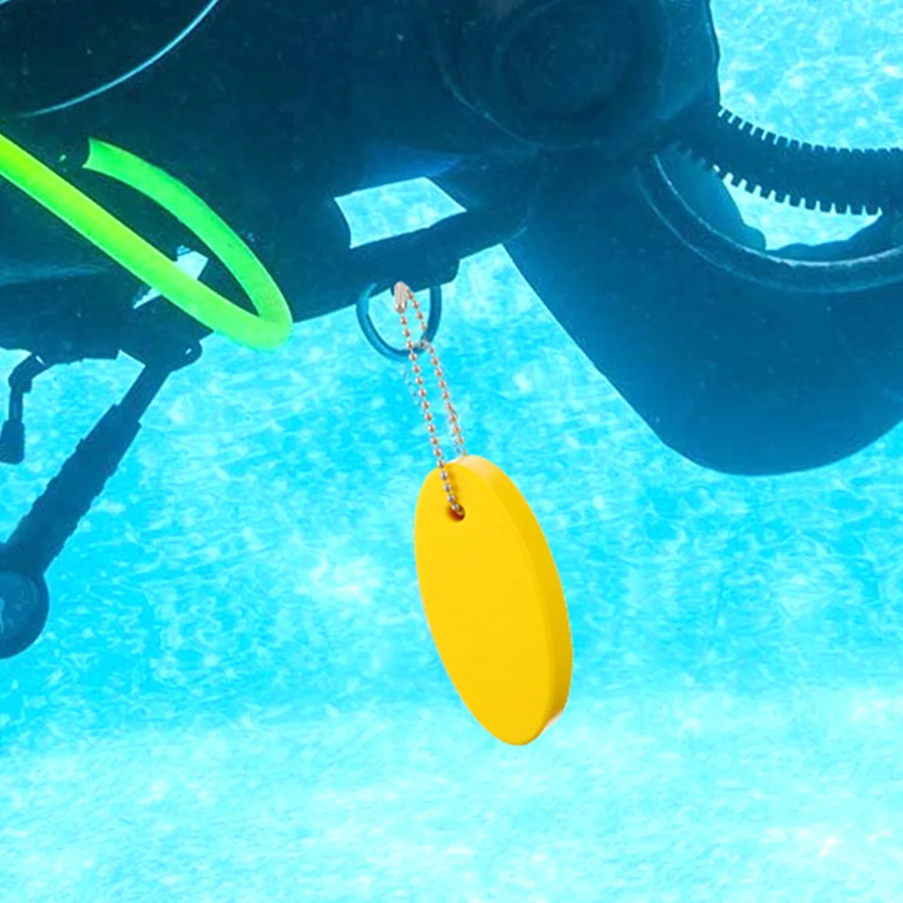 

4pcs Yellow Oval Keychain Floating EVA Wear Resistant Durable Lightweight Keys Storage Decorative Surfboard Boating Rafting