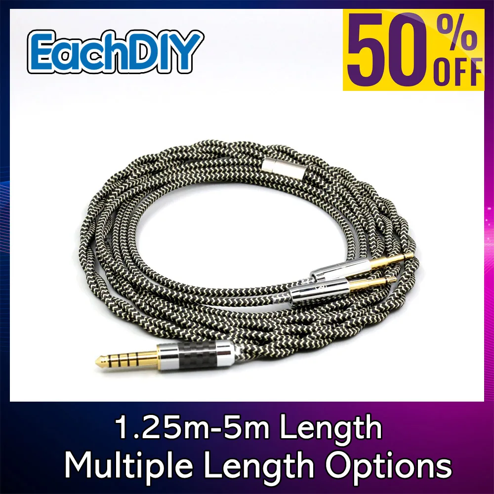 

2 Core 2.8mm Litz OFC Earphone Shield Braided Sleeve Cable For Oppo PM-1 PM-2 Planar Magnetic 1MORE H1707 Sonus Faber LN008043