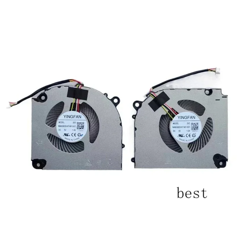 New Original Laptop CPU GPU Cooling Fan For Colorful Hidden Star P16 Gaming  YINGFAN 3V2 3V3 NA/B800805HHT4B10001  DC 5V 1.0A