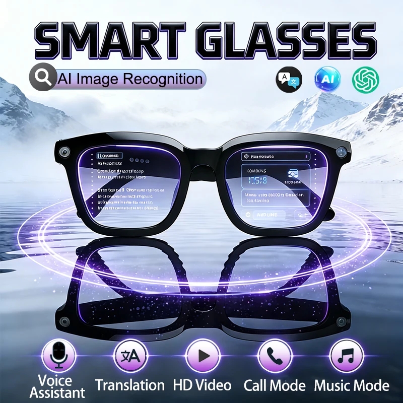 

Новые умные очки-камера 2026 года с голосовым помощником, голосовыми вызовами, HD-видео 1200p, Bluetooth 5.3 и сверхдолгим временем автономной работы, умные AI-очки