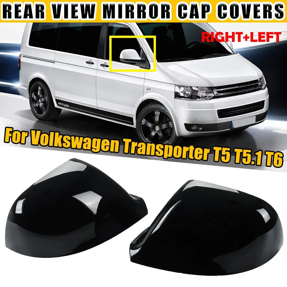 

T5 T5.1 T6 Car Side Rearview Mirror Cover Trim Replacement For VW For Volkswagen Transporter T5 T5.1 T6 Rear View Mirror Cap