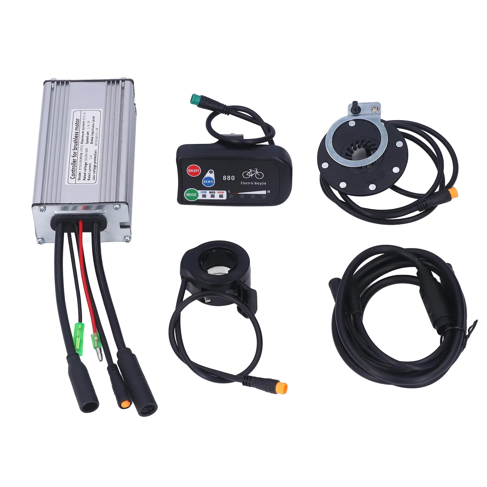 

36/48V Aluminum Alloy 22A Electric Bike Conversion Kit with LED880 Display 1 to 2 Connecting Line Kit for 500W Motor