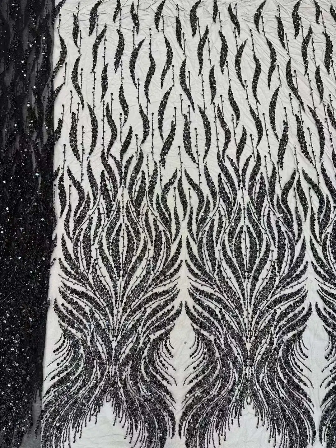 New Arrival  Embroidered French African Sparkly Heavy Beads and Sequins Lace Fabric For Women Party or Wedding Show Dress