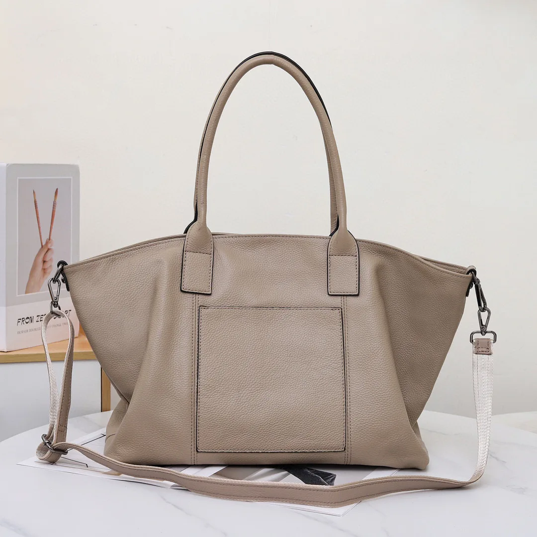 Genuine Grade Cow Leather Women's Large Shoulder Crossbody Bag Luxury Designer Brand Ladies Fashion Tote Handbag for Woman New