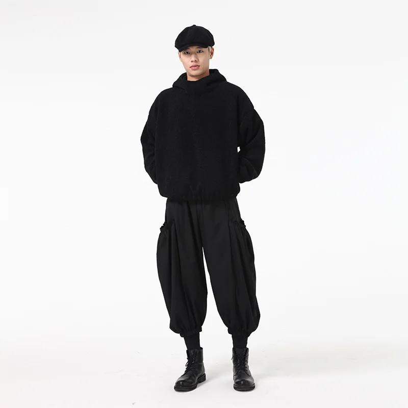 

Men's Slacks Spring/Summer New Personality Pocket Harajuku High Street Fashion Popular Casual Baggy Plus Size Cropped Pants