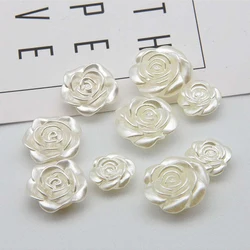 20PCS 16mm Rose Shaped Button Women Shirt Knitted Buttons Plastic Pearl Buttons Sewing DIY Supplies Handmade Accessories TMZ