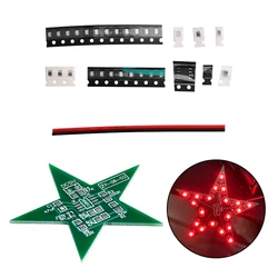 5 Sets Electronic Diy Kit Heart Shaped LED Voice Control Rotating Star Gyroscope Learning Welding Beginner Set