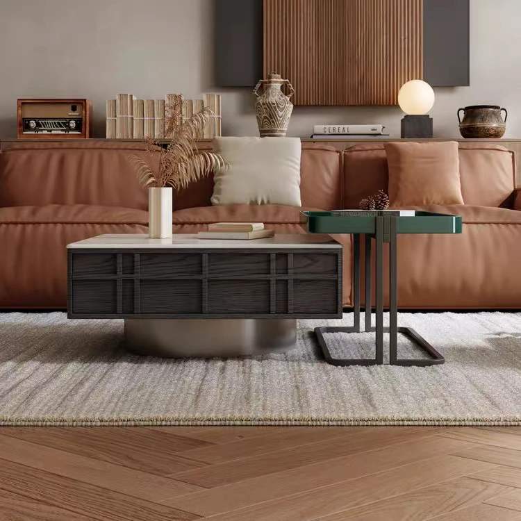 xc- Modern Wooden Coffee Table for Living Room Creative Design Square Tea Table With Drawers for Storage Side Table Set*