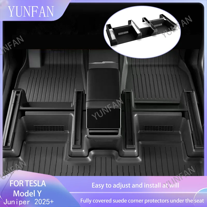 

For Tesla 2025+Model Y Juniper TPE Under Seat Corner Guard Seat Slide Rails Protector Cover Anti-Kick Decor Flocking